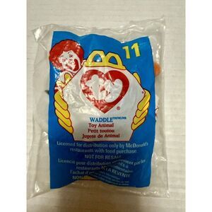 Ty Mini Beanie Baby‎ Waddle The Penguin No. 11 McDonalds 1998 Factory Sealed
